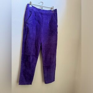 Vibrant Purple Suede Pants